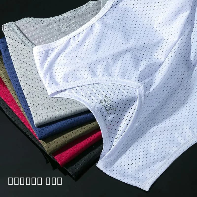 Ice Silk Mesh Vest Men's Summer Loose Quick Dry Fitness Sport Breathable Base Shirt Sleeveless T-Shirt Business Style round Neck