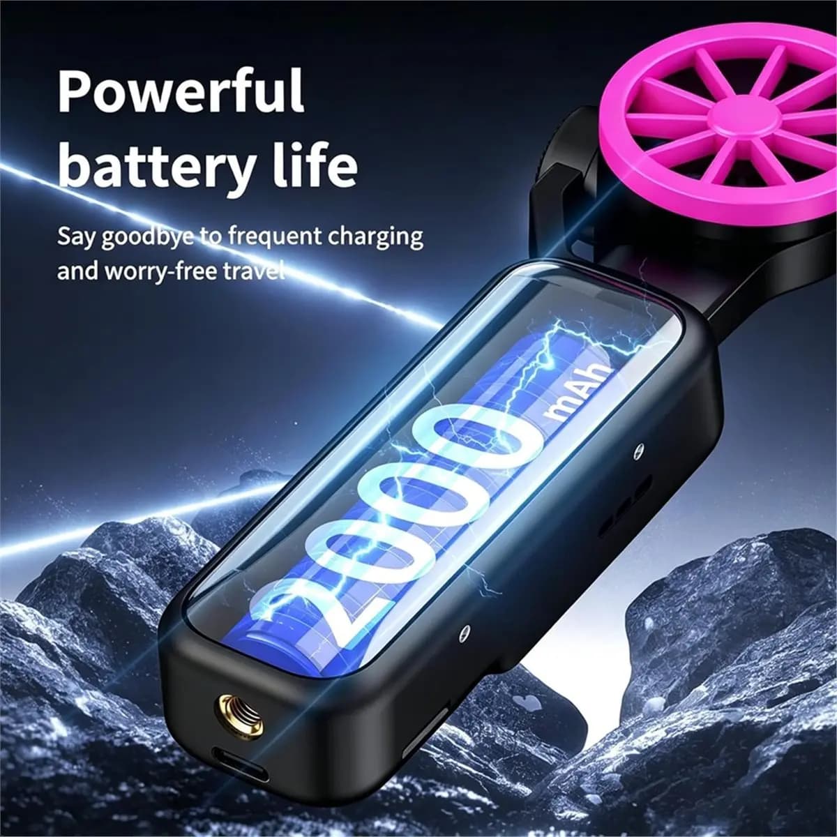 “QUALITY EXCELLE“Action Camera with Built-in Portable Fan,180° Rotatable Lens, with Long Battery Life, for Daily Recording