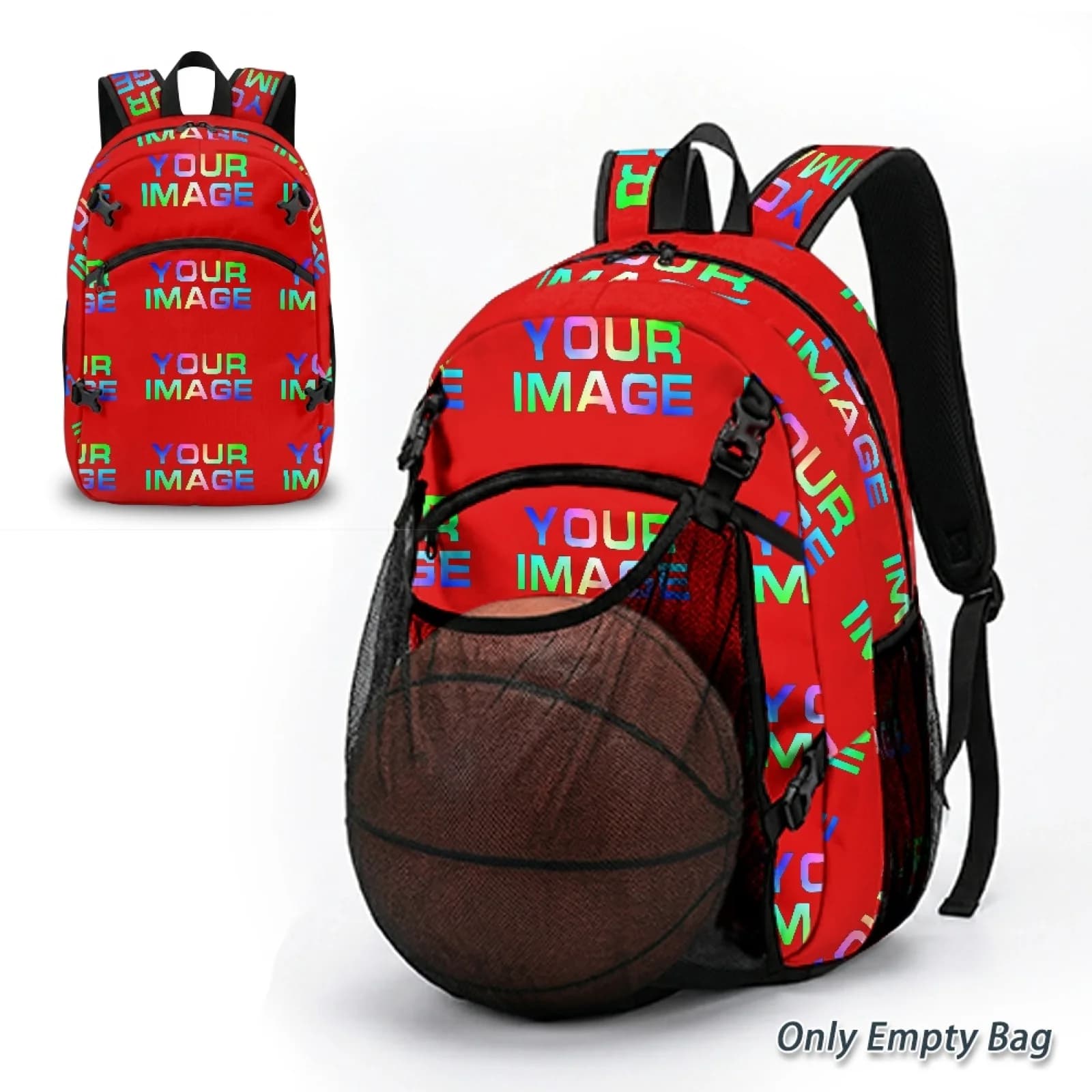 Zaino da basket stampabile su richiesta, borsa a rete per palloni da calcio, pallavolo, borse portaoggetti per sport all'aperto, viaggi, palestra, yoga