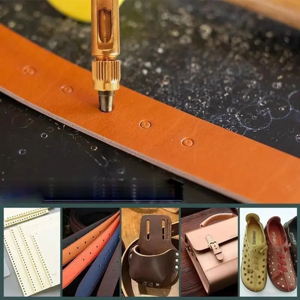 Fai da te ufficio scolastico 1.5-4mm intaglio lavoro punzone domestico strumento in pelle punzonatrice vite cinture rimovibili borsa punzonatura carta