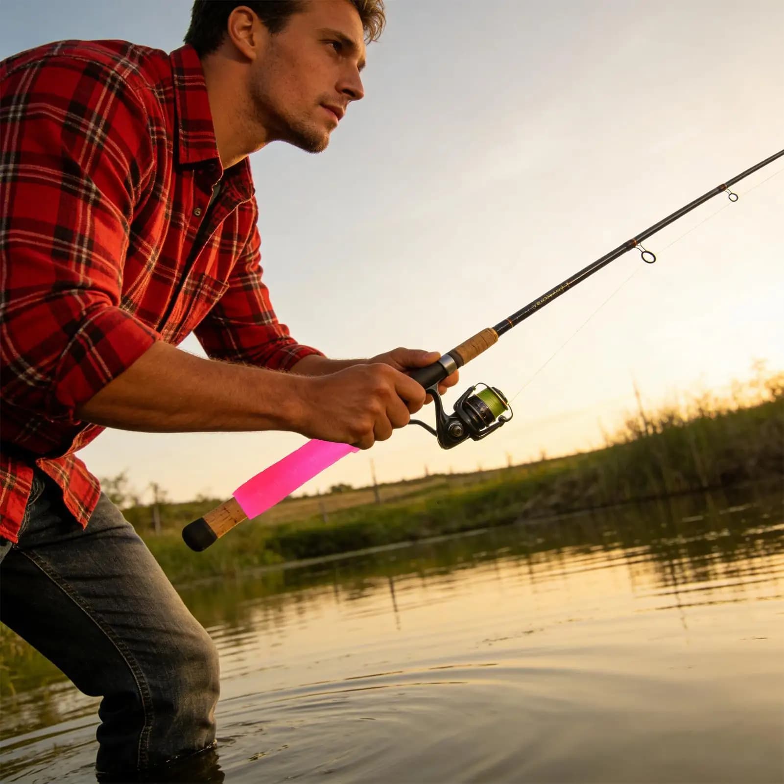 Impugnatura per canna da pesca Maniglia avvolgente elastica antiscivolo che assorbe il sudore con cinturino per tubo termorestringente Accessori per canne da pesca