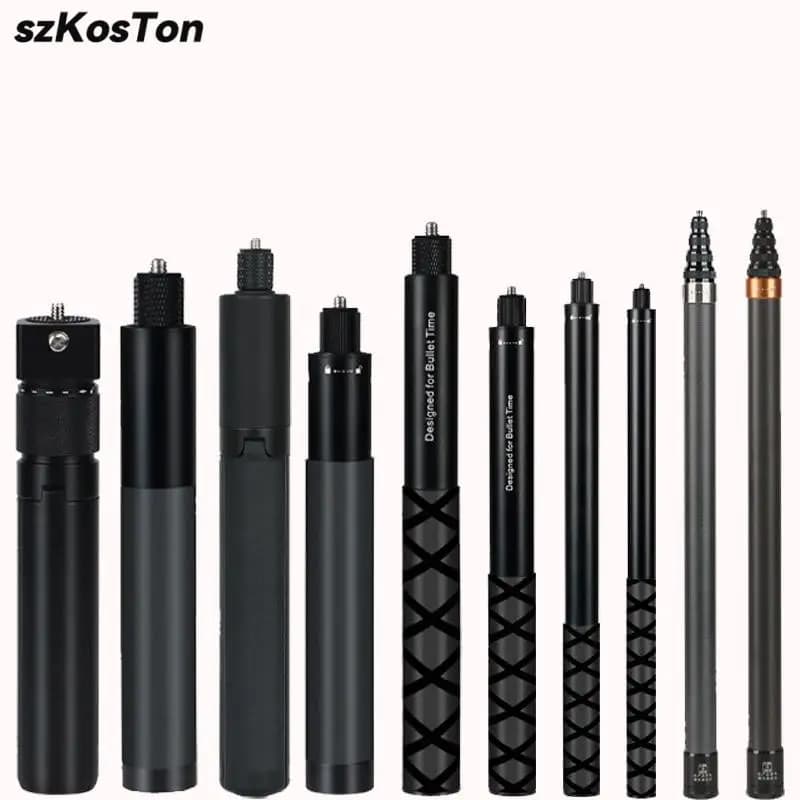 Bastone selfie invisibile per Go Pro 13 12 11 10 9 8 Insta 360 X5 X4 X3 DJI 1/4 "Palo monopiede esteso Accessori per fotocamere sportive
