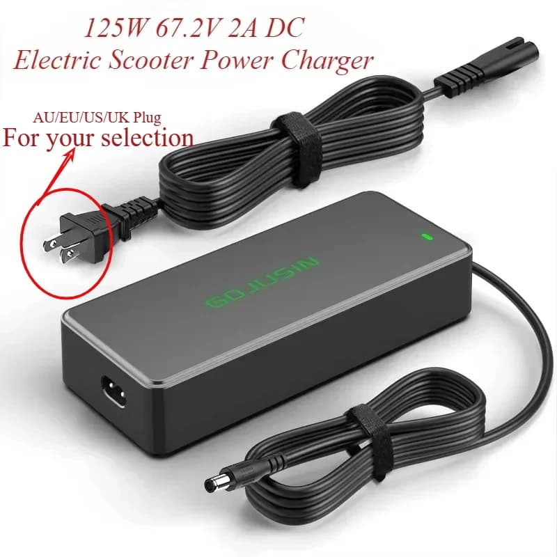 Caricabatterie per monopattino elettrico Jetson GOTRAX, adattatore caricabatterie per bici elettrica, diametro 5,5 * 2,1 mm, parte per e-bike, 125W 67,2V 2A DC