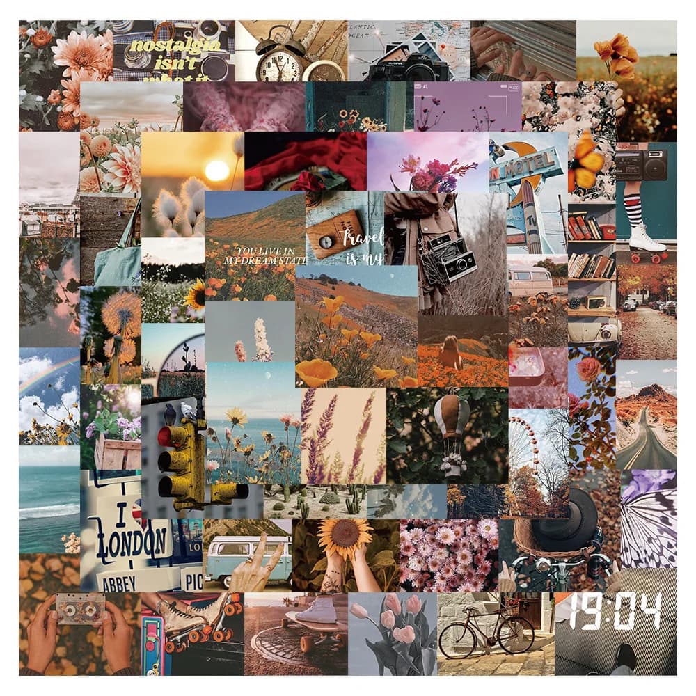 10/30/56 Pezzi Adesivi Vintage con Paesaggi Rilassanti, Stile INS, Adesivi Estetici per Scrapbooking, Valigie, Telefoni, Vendita all'Ingrosso