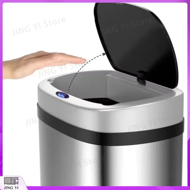 60L Smart Trash Can Automatic Sensor Waste Bin Touchless Oval Garbage Can for Kitchen Bathroom Home Office Large Capacity