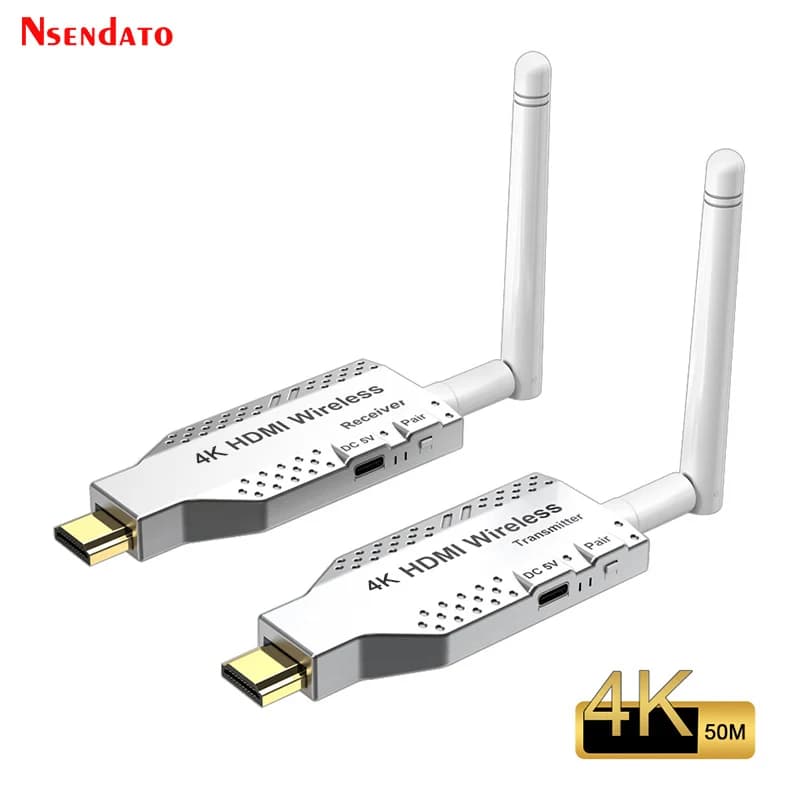Trasmettitore e Ricevitore Video HDMI Wireless 5.8G 1080P 4K da 50M, Adattatore per Condivisione Schermo 1 a 4 per PS4, DVD, Fotocamera