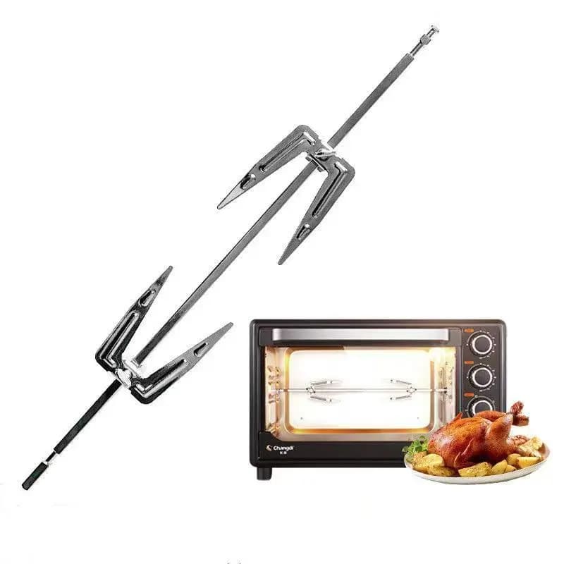 Friggitrice ad aria con rotazione in acciaio inossidabile Forchetta per pollo arrosto Spiedino per carne di pesce Griglia per girarrosto Forchette Strumenti per barbecue Accessori per forno