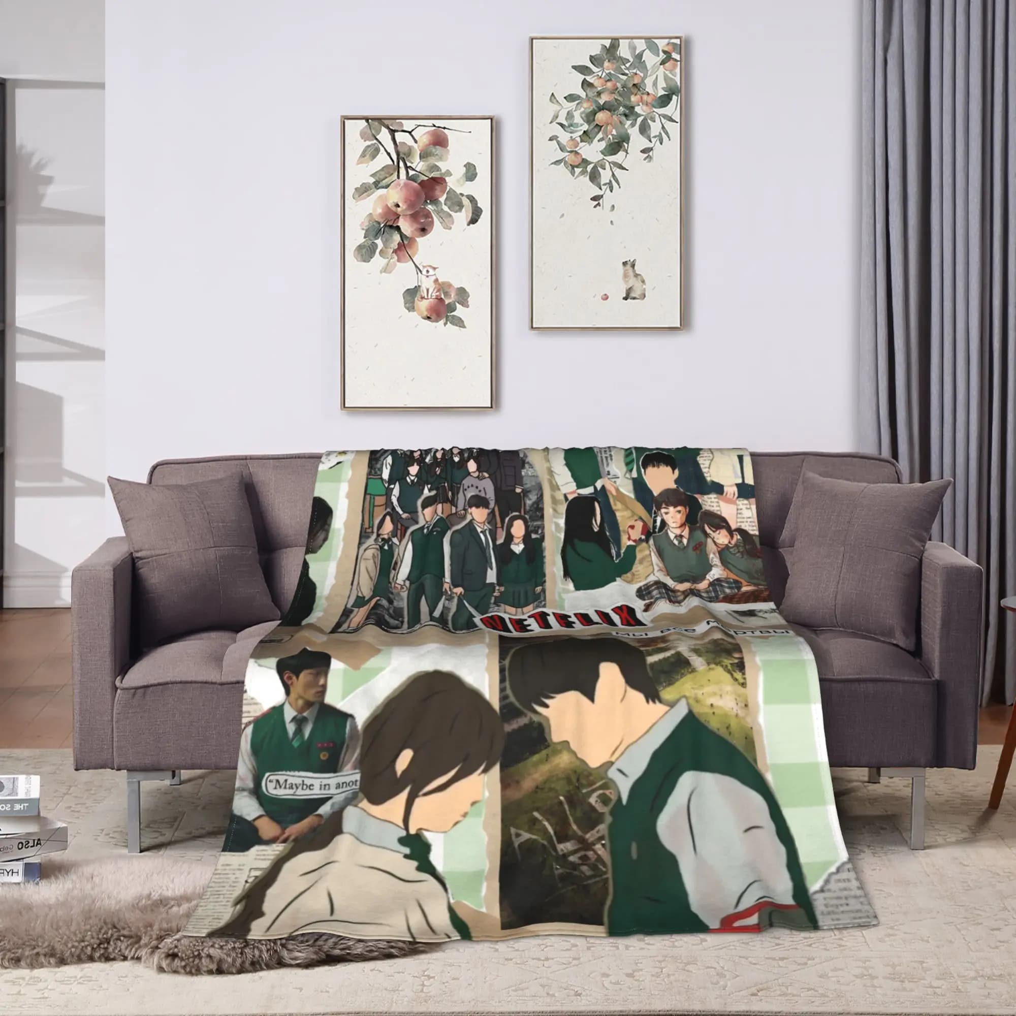 All Of Us Are Dead Flannel Blanket Spring Soft Throw Blanket for Girls Boys Living Room Funny Bedspread Sofa Bed Cover