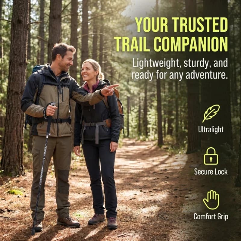 130cm Household Anti Shock Trekking Pole Ultralight Folding Aluminum Alloy Alpenstock For Hiking Climbing Walking