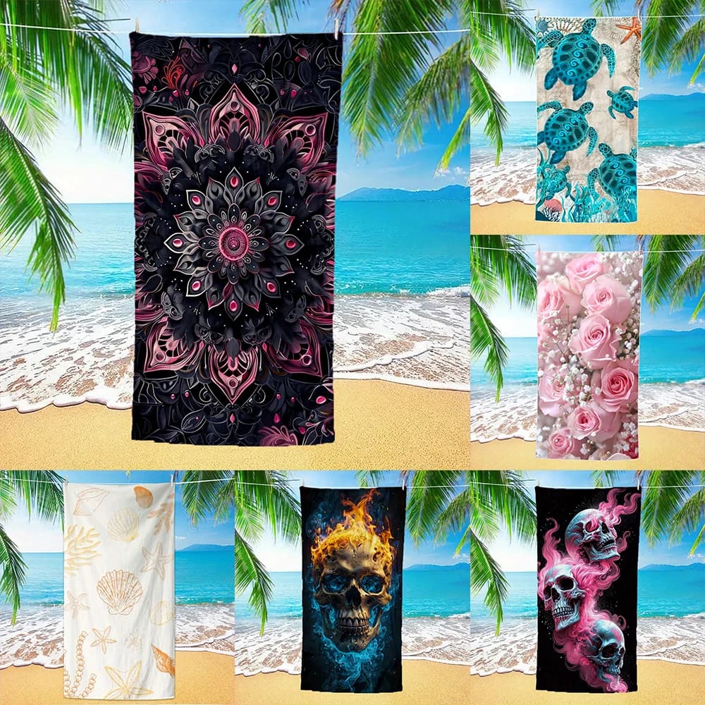 Beach Towels with Cool Prints , Soft towels suitable for travel, swimming pools, vacations and beach days.