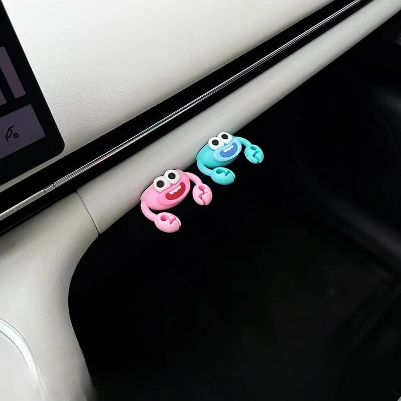 Gancio per Auto a Forma di Granchio, Organizzatore Cavi Creativo per Interni, Gancio Adesivo per Veicoli, Accessorio Auto Carino, Adattabile Universalmente