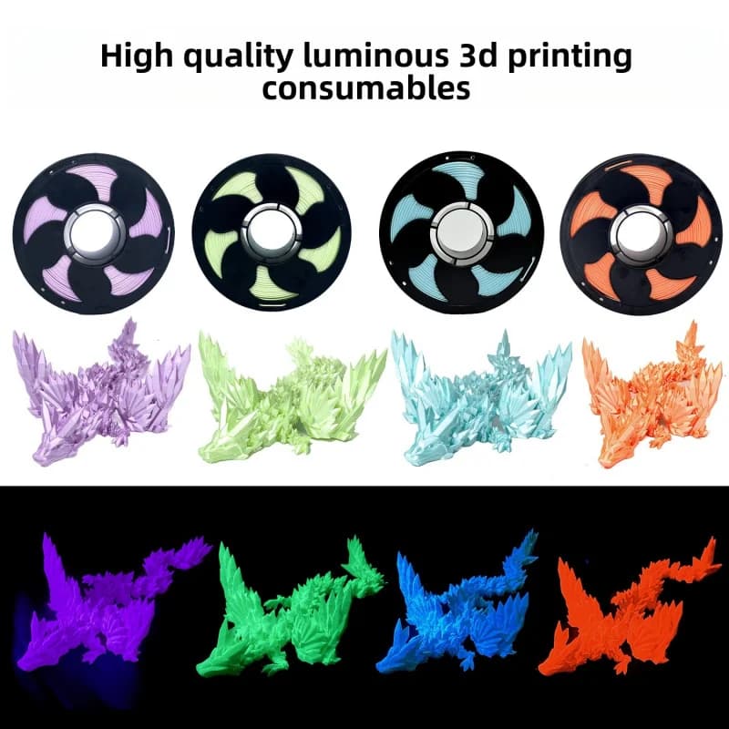 Glow-in-the-Dark Silk Texture PLA 3D Printer Filament, 1.75mm, 1KG Spool