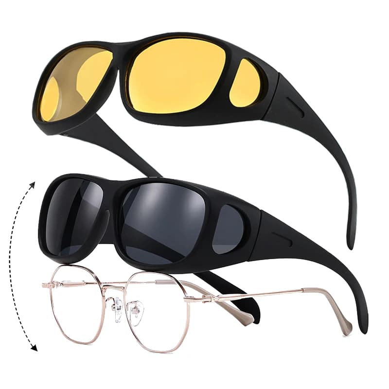Front Sunglasses Over Wrapping Man Woman Polarized Anti-Reflective Lenses 100% UV400 Protection Sports Guide Night Vision Glasses HD