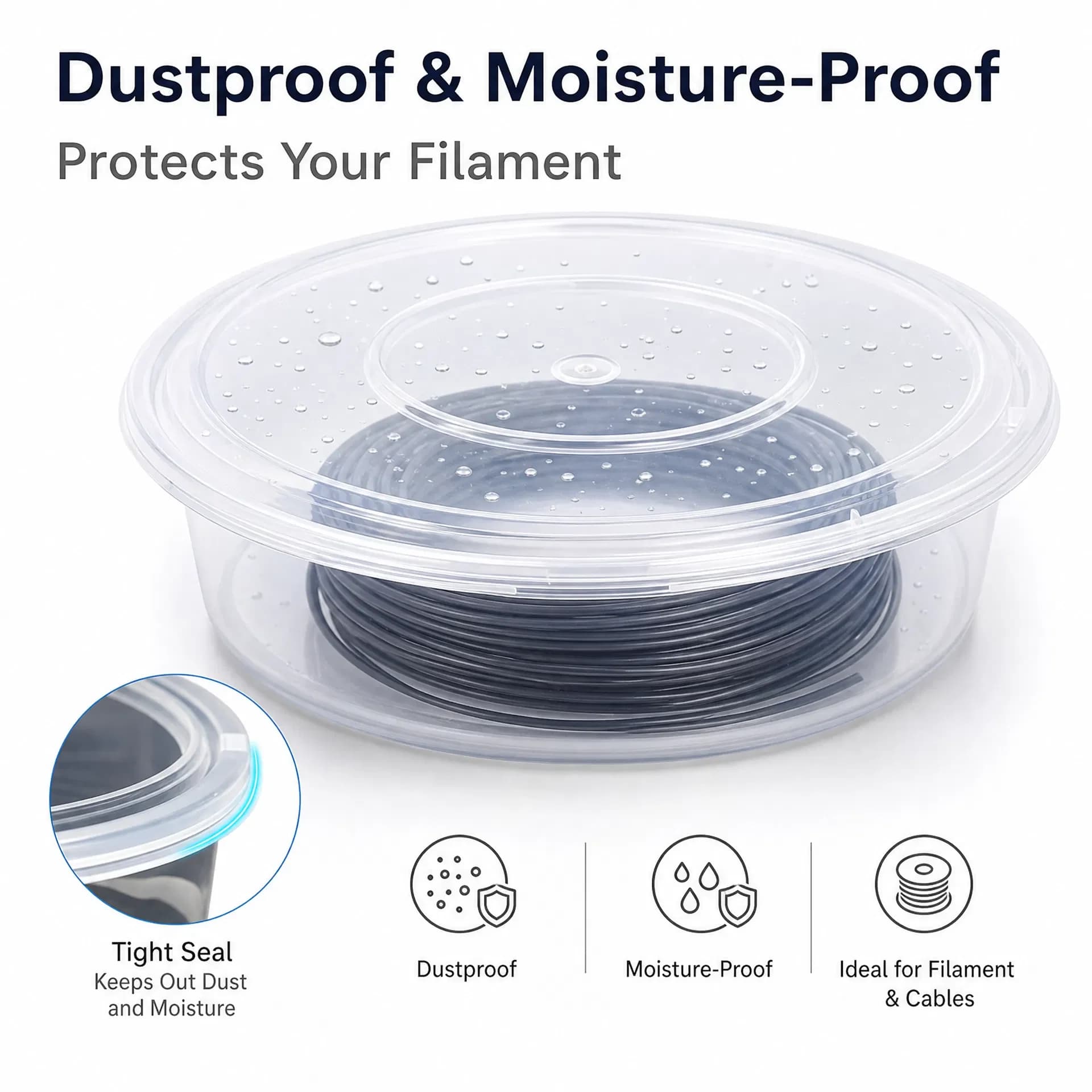 10Pcs PP Spool Storage Box Large Round Filament Organizer Container For 3D Printing Consumables Storage Organizer