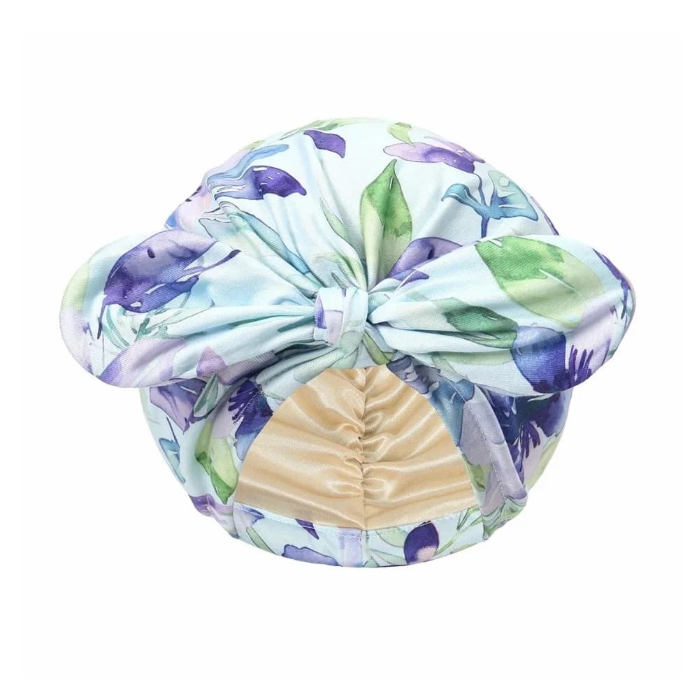 Satin Lined Bandana Turban Hat Paisley Print Rabbit Ear Bow Knot Pre-Tied Head Wrap 1PC Multi-Color Hair Cover Bonnet