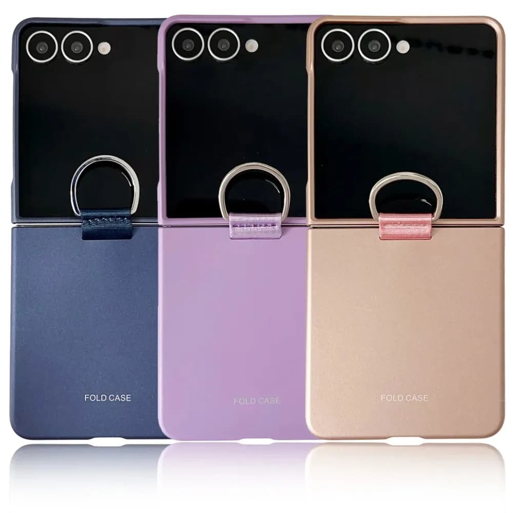 Luxurious Matte Skin-friendly Feel with Ring Phone Case for Samsung Galaxy Z Flip 7 6 5 4 3 Shockproof Camera Protect Back Cover