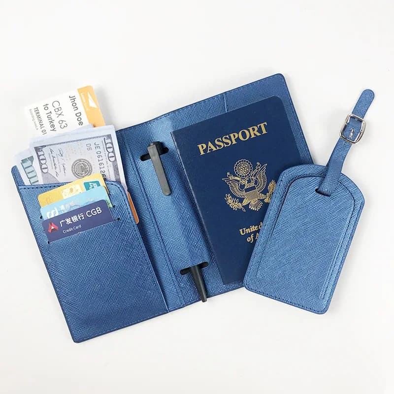 PU Passport Covers Business Credit ID card Holder Case portafogli Pouch donna uomo Air Tickets supporti portatili accessori da viaggio