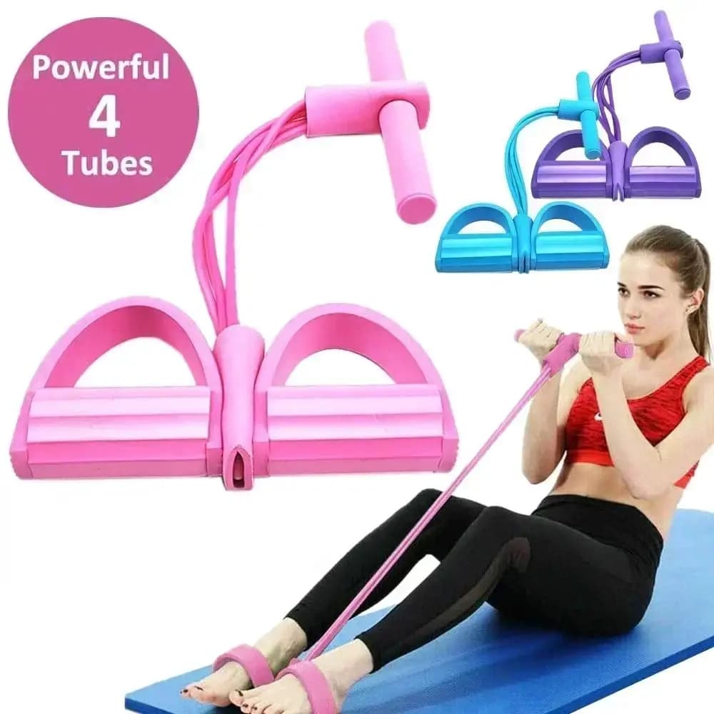 Elastic bundles with resistance band at 4/6 levels with anti-slip handles for abdominal muscle training home fitness, yoga training, pilates