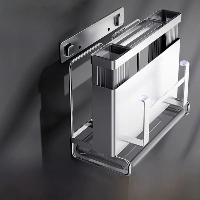 Stainless Steel Wall Knives 304, Integrated Container for Kitchen Tools Without Drilling, for Knives and Baquets