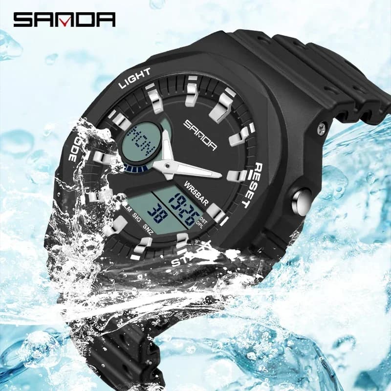 SANDA 6016 militare impermeabile data orologio elettronico ragazzo ragazza Relogio Masculino orologi sportivi all'aperto da uomo orologi digitali a LED