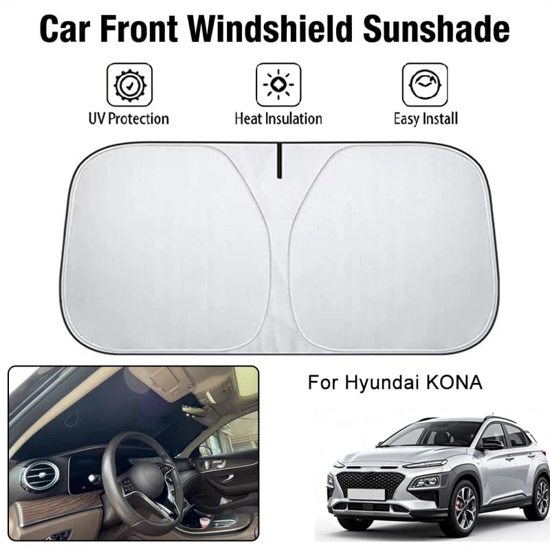 Parasole per parabrezza anteriore per auto Hyundai KONA, protezione UV, isolamento termico, accessori per la protezione solare degli interni auto