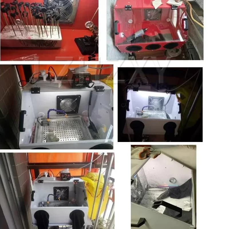 Cabina di verniciatura a spruzzo con sistema a cascata d'acqua per uso domestico, piccolo ventilatore di scarico da banco, per pittura di modellini e bambole, ventilatore di scarico a pressione negativa