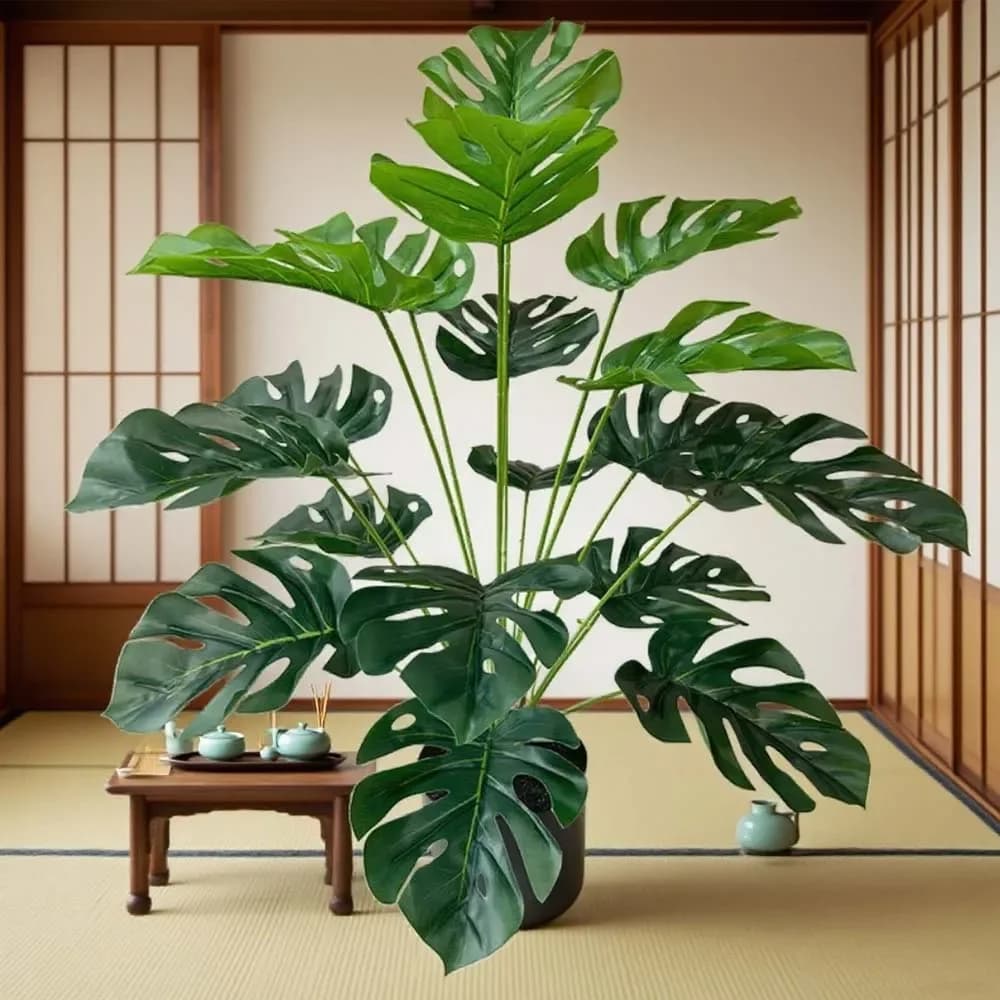 Lifelike Artificial Turtle Leaf Bonsai Potted Faux Plant for Home Office Desk Garden Decoration Realistic Simulation Turtle