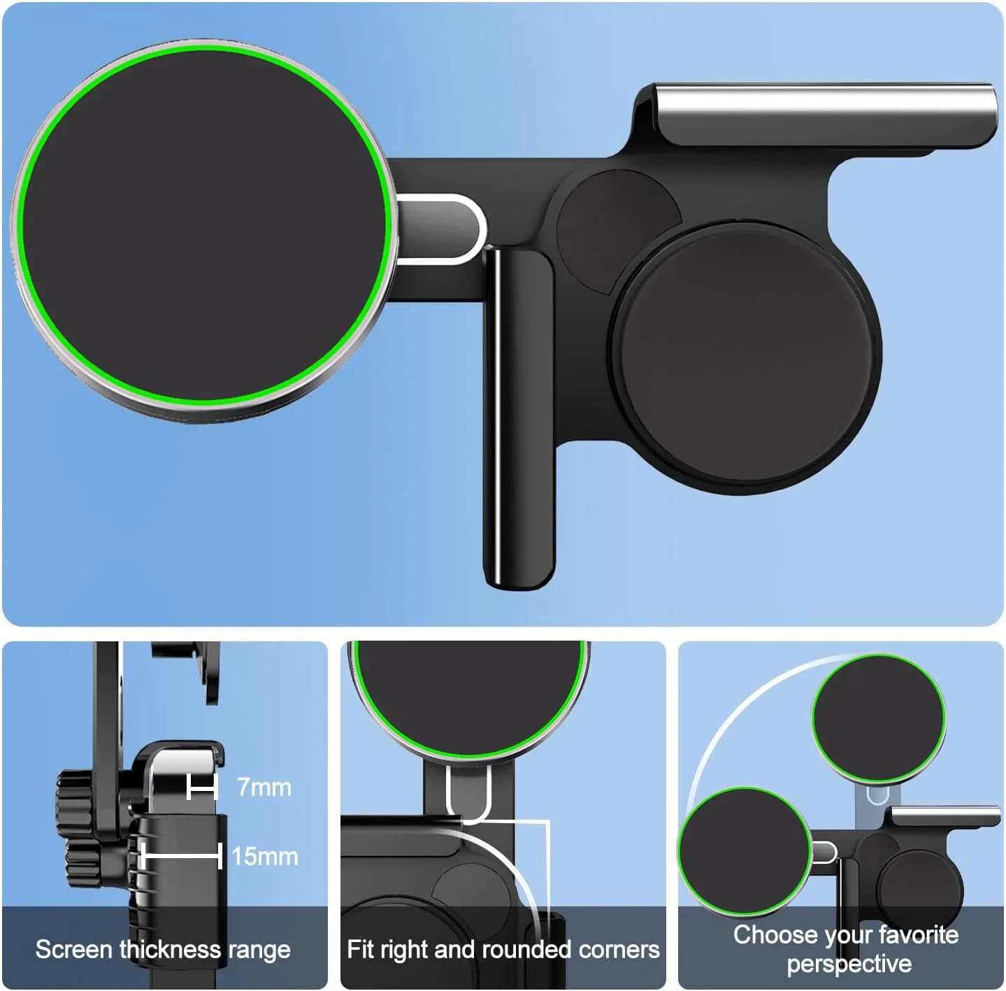 TEEQ Supporto per telefono per auto per Tesla Model 3 Y Supporto per telefono magnetico regolabile Supporto per telefono laterale per schermo per auto Telaio di supporto per telefono