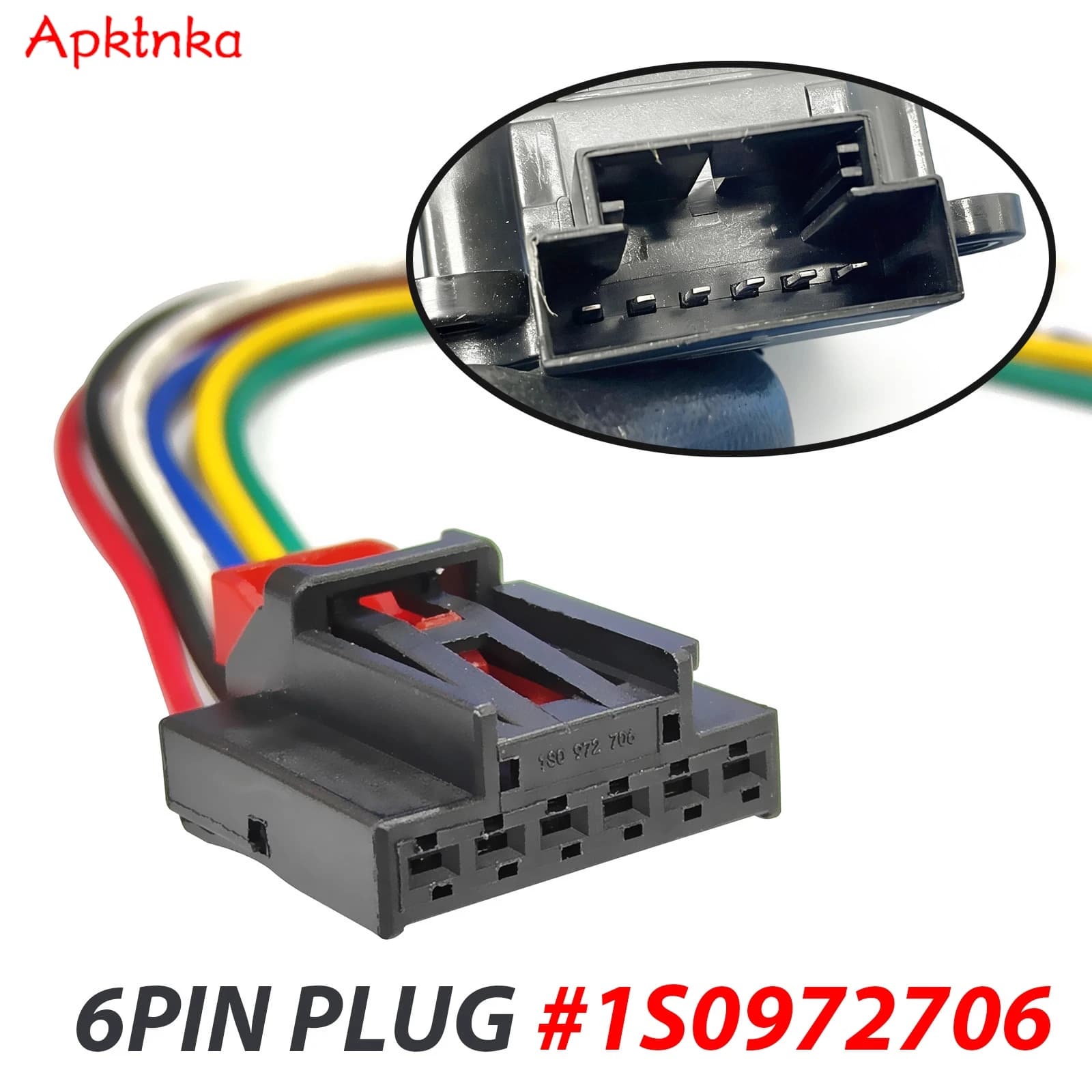 Apktnka 6-pin Rear Tail Light Lamp Sensor Switch Plug Connector Prewired Harness Wiring Loom For VW AUDI SEAT SKODA 1S0972706