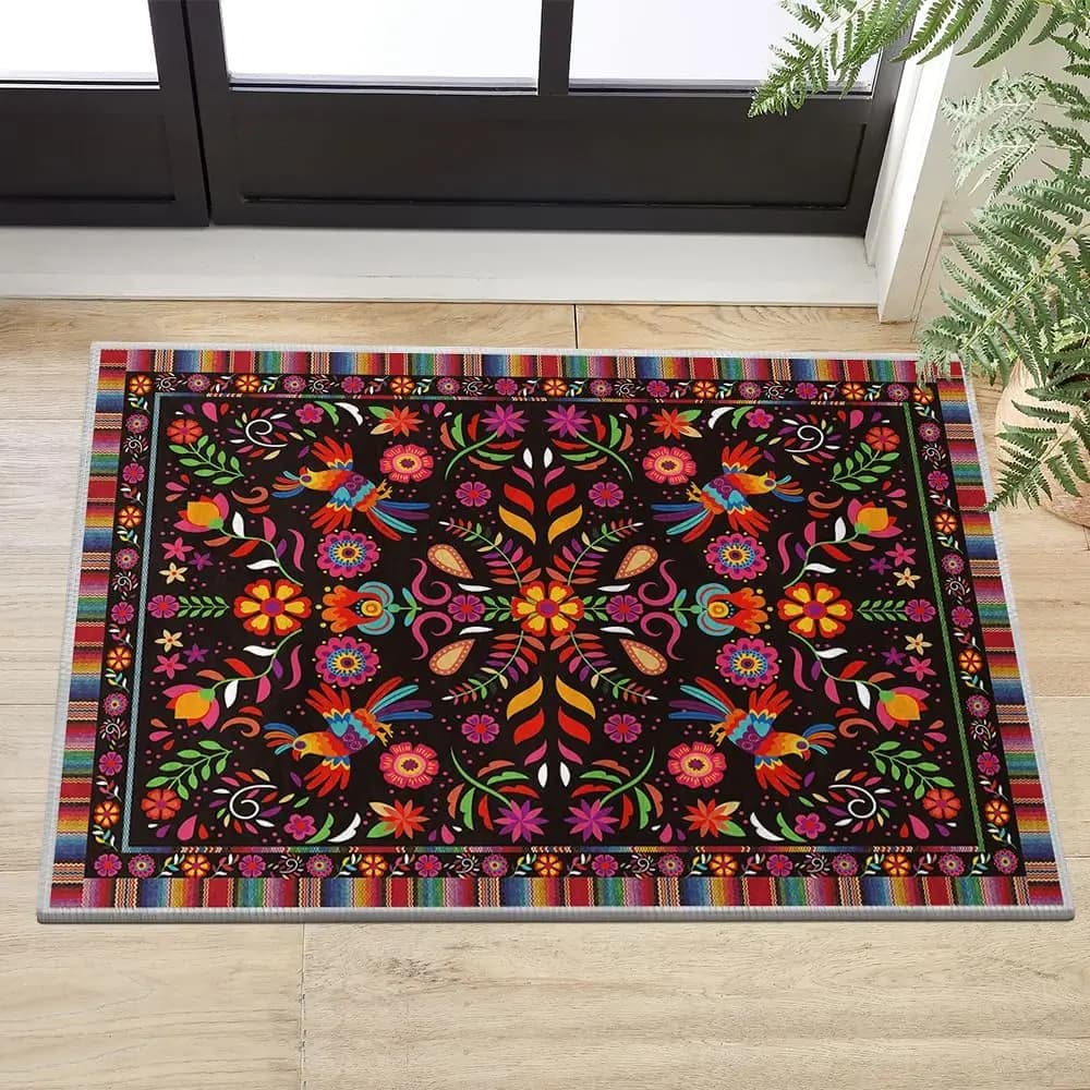 Mexican Day of The Dead Floral Bird Entrance Door Mat Decor Kitchen Corridor Balcony Rugs Bathroom Anti-slip Doormat Foot Mat