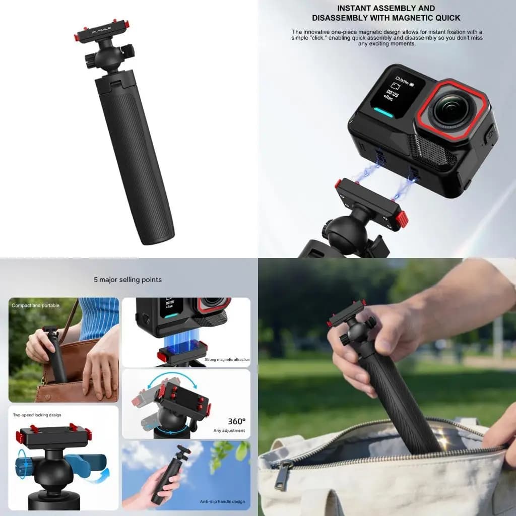 Asta prolunga magnetica Tavolo Scrivania Selfie Maniglia portatile Supporto a sgancio rapido Scarpa fredda per F19E