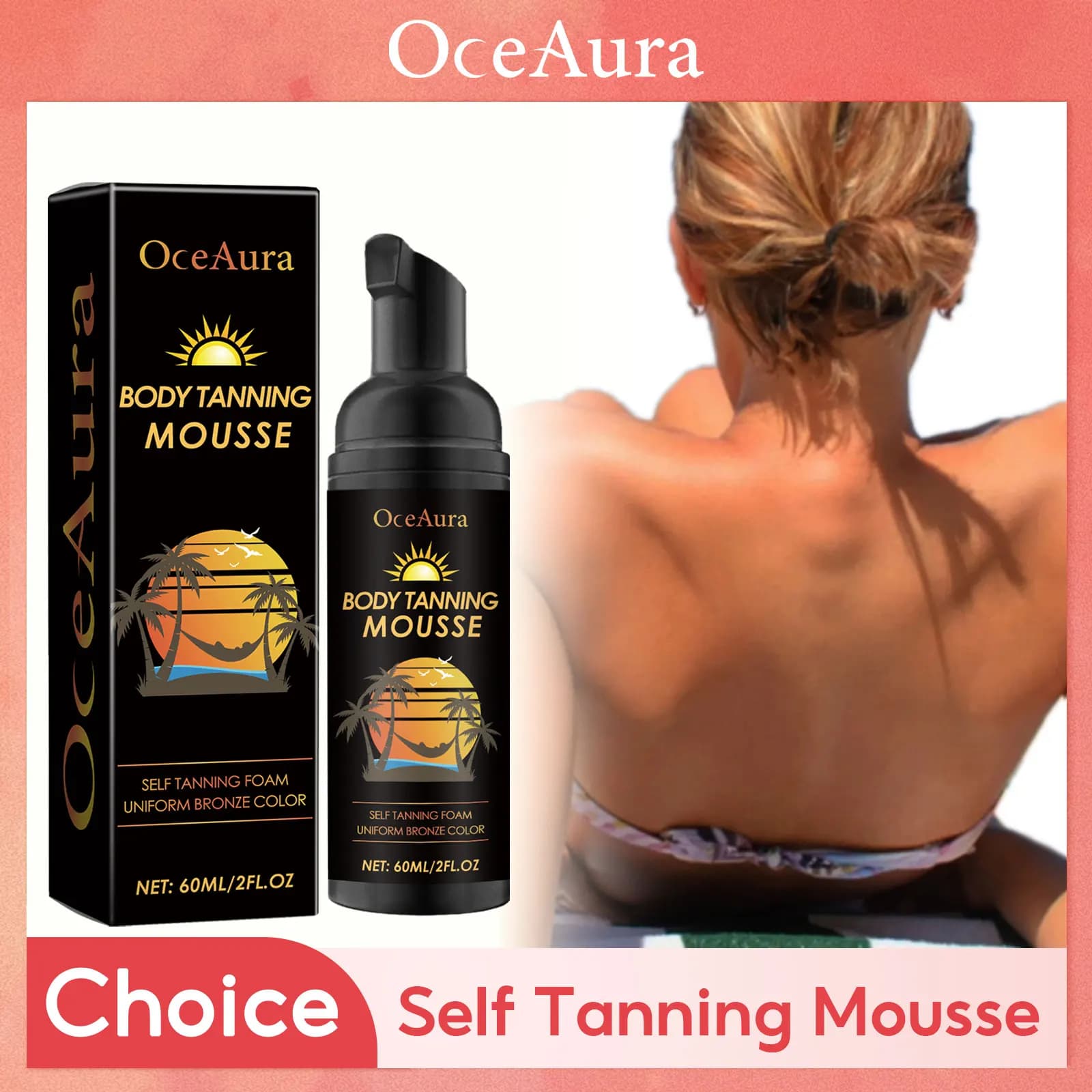 Mousse accelerator tanner Summer skin Autabbronzante Natural Bagliore Bronzer for the body Take the sun Maintain the hydration Sunless tanning lotion