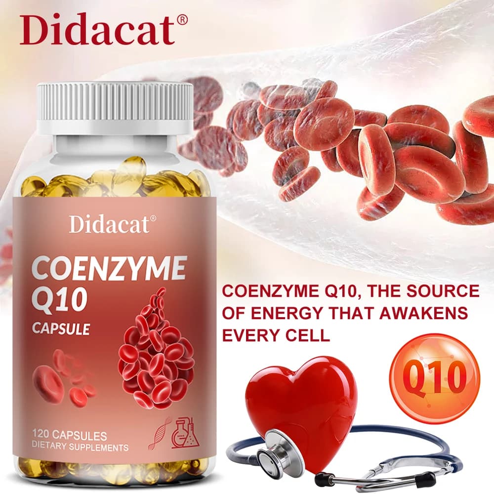 CoQ10 Capsules with Vitamin C, E, Antioxidant Supplement for Cardiovascular Wellness, Cellular Energy and Daily Nutritional Care