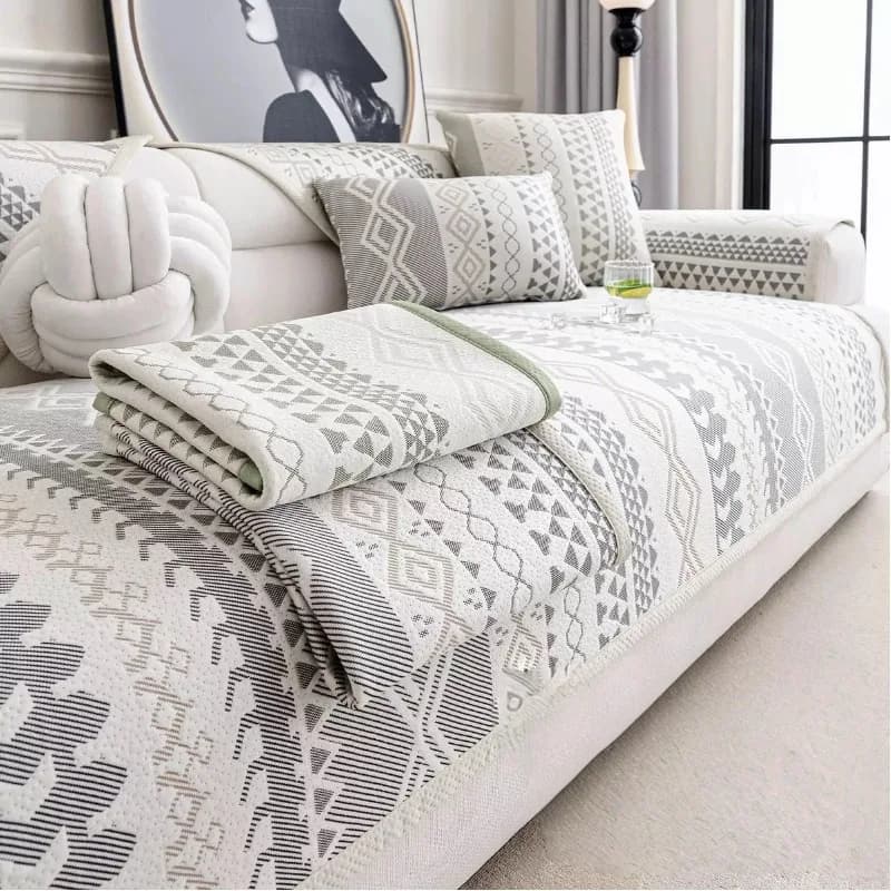 Ice Silk Sofa Cushion for Summer Universal Cover with Feeling of Freshness Breathable Sofa Mat Anti-slip Home Decorations