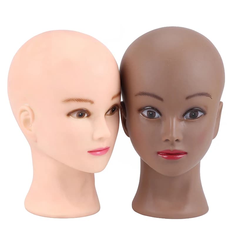 Yajukai Afro Cosmetology Mannequin Head Bald Manikin Head For Wigs Making Wig Hat Glasses Display Styrofoam Head Can Put Pins