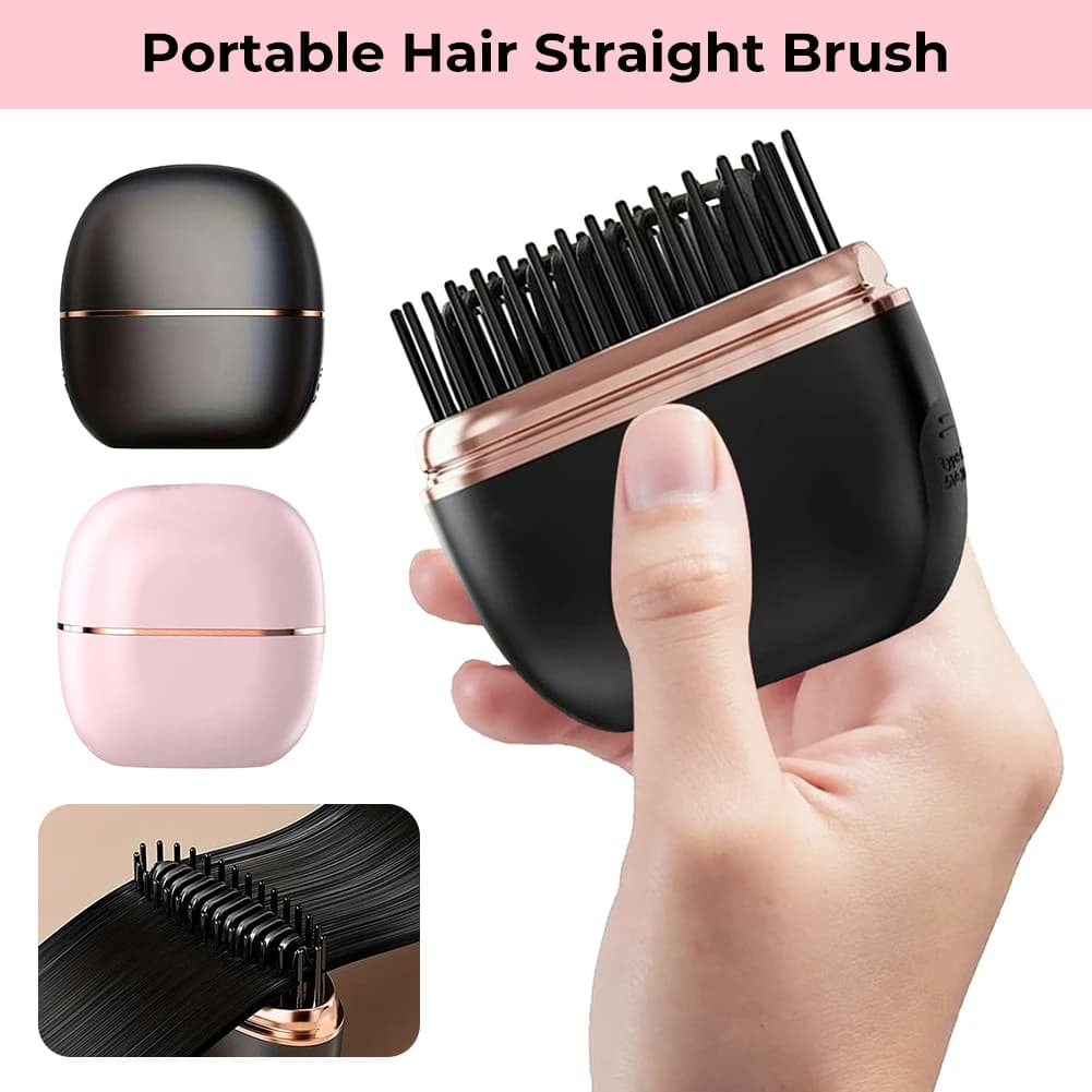 Mini Pettine Lisciante Wireless Portatile Ricaricabile USB, Spazzola Anti-Scottatura per Capelli Lisci e Styling Perfetto