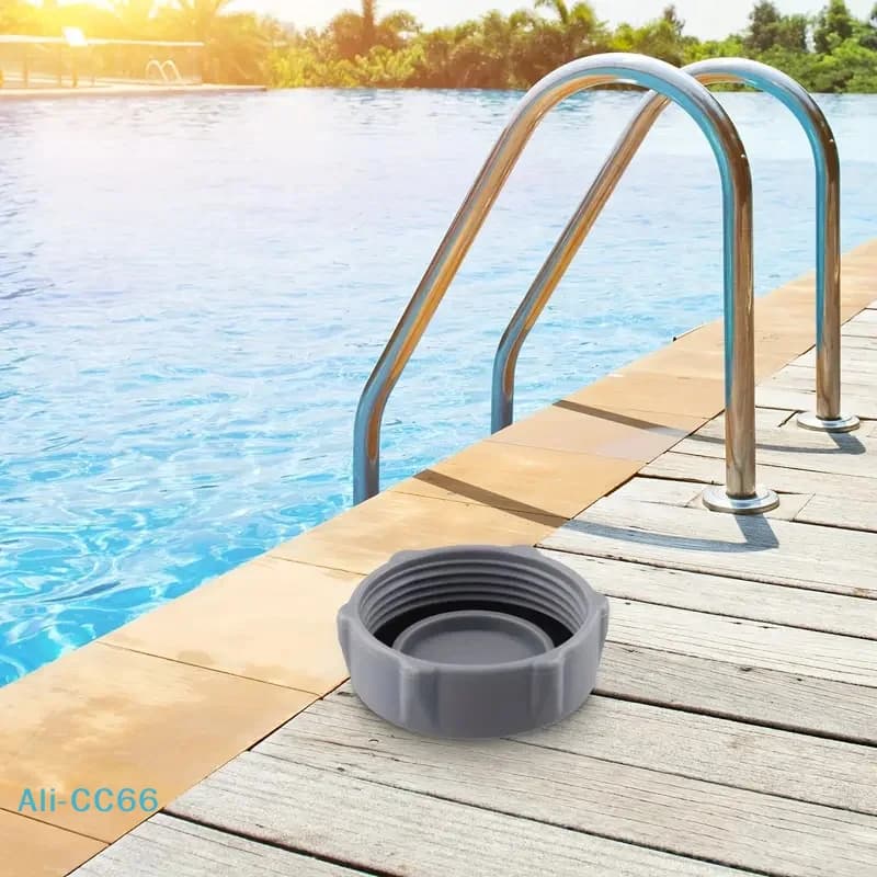 【M】P6H1158 Tappo valvola di scarico di ricambio in plastica compatibile con piscine modello P01006 Tappo valvola di scarico piscina grigio compatibile