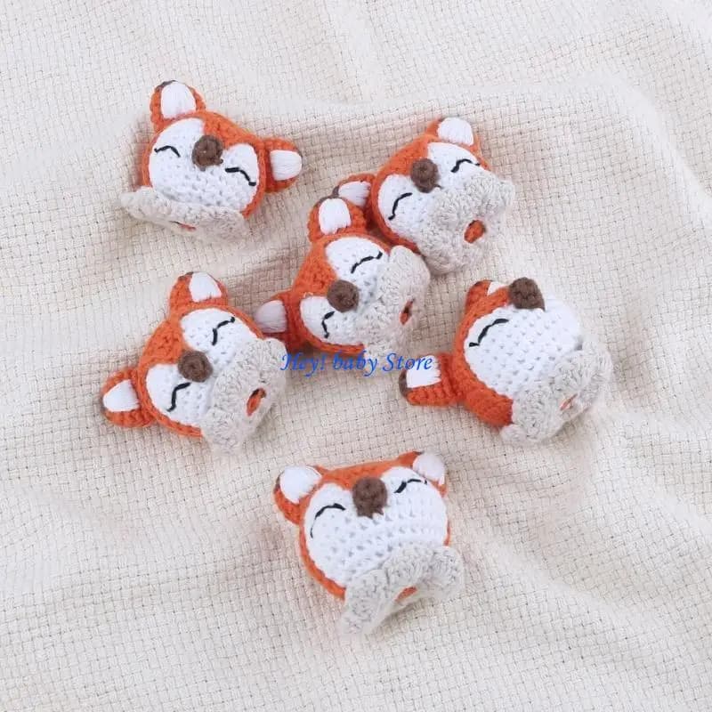 Q1FE Clip per ciuccio con perline all'uncinetto Accessori fai-da-te Giocattolo per massaggiagengive per bambini con animali a