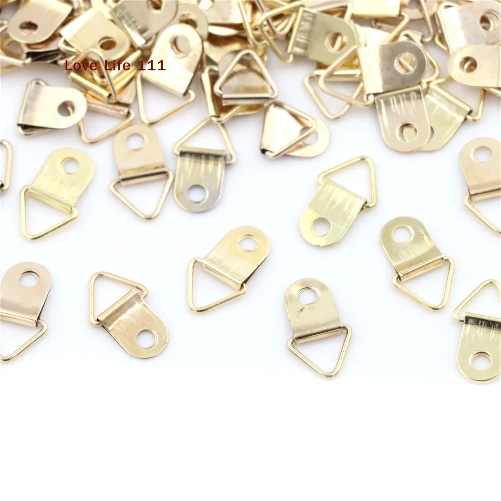 Nuovo 100 pz Mini Triangolo D-Ring Immagine Pittura A Olio Specchio Cornice Per Foto Gancio Gancio 10x20mm Accessori Per Mobili