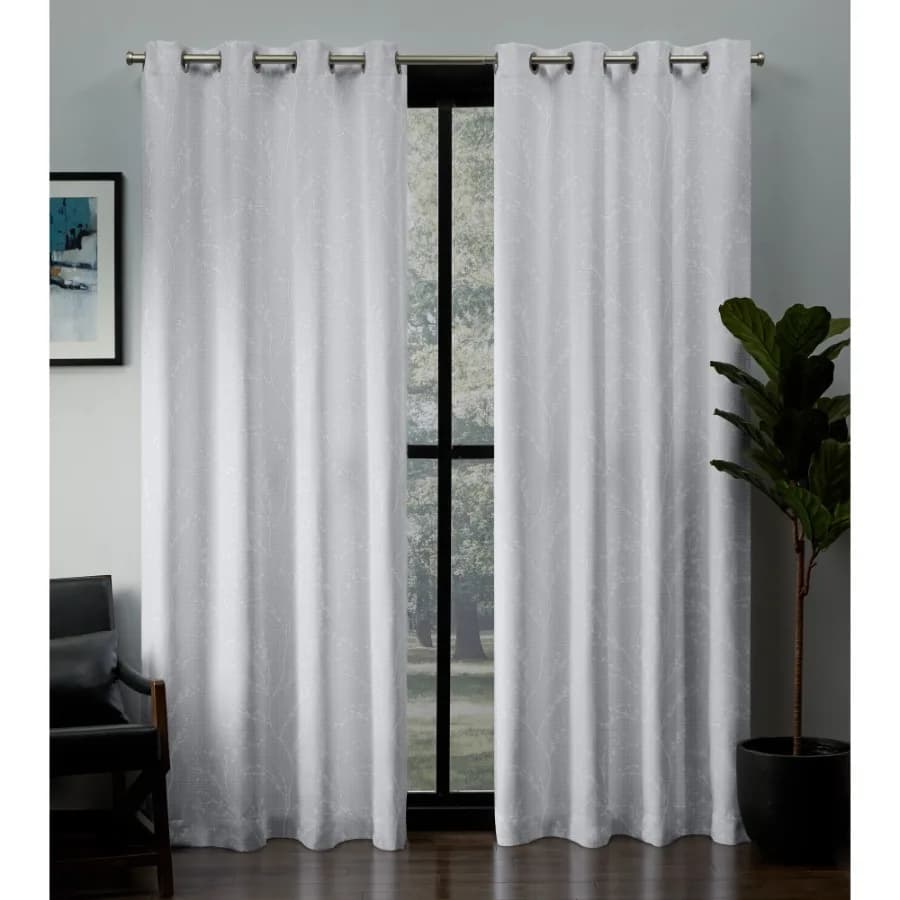 Kilberry Woven Room Darkening Blackout Grommet Top Curtain Panel Pair 52"x96" Winter