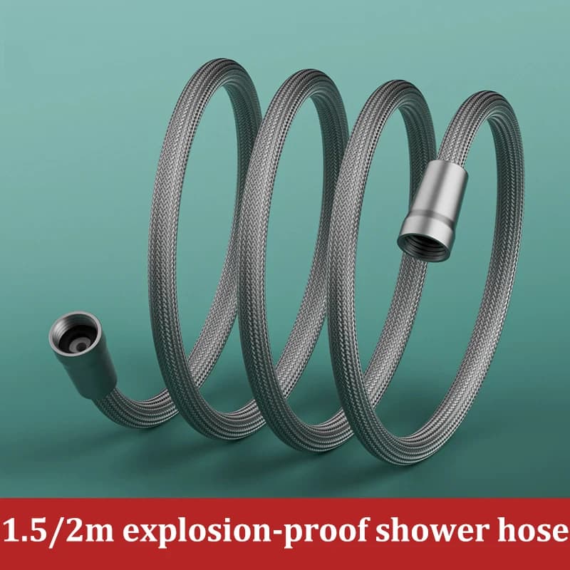 Tubo doccia intrecciato in corda di nylon Tubo acqua universale a 4 punti Soffione doccia caldo e freddo Tubo di collegamento antideflagrante