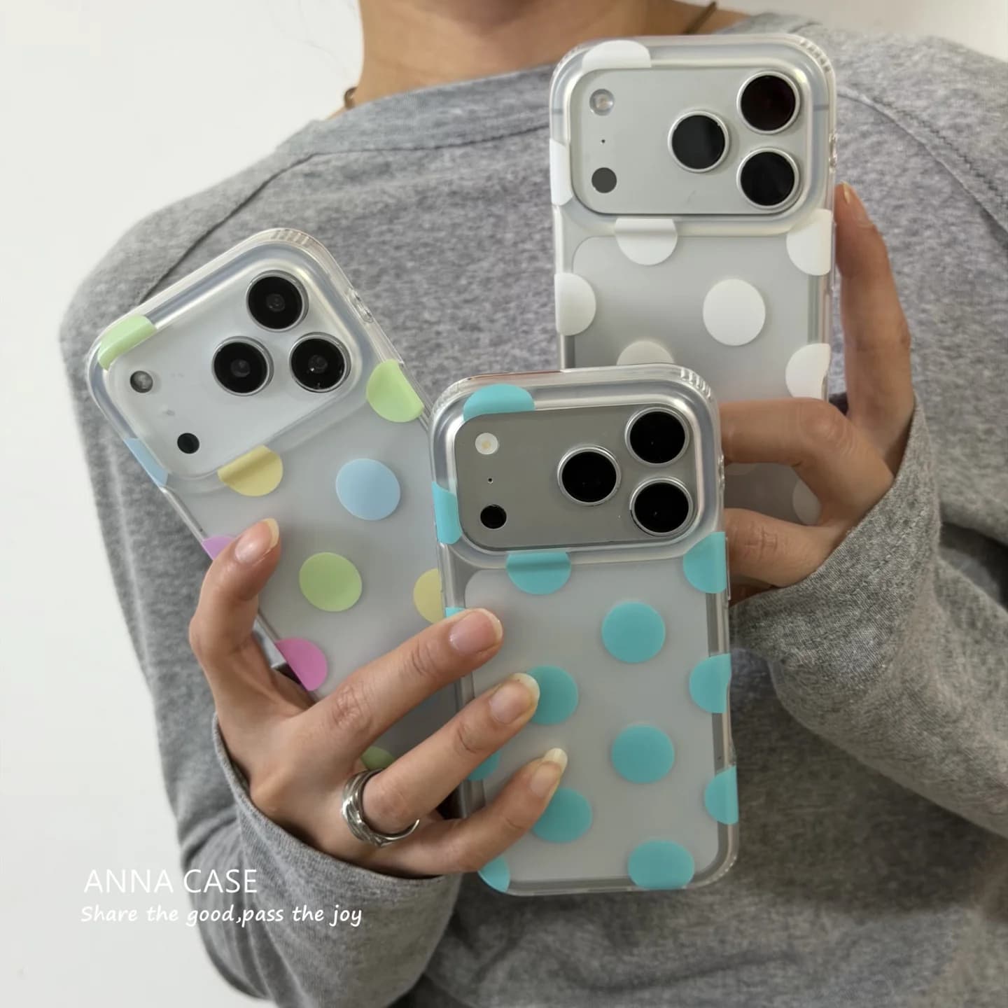 Stylish Big Polka Dots Frosted Phone Case For iPhone 18 Pro Max 17 Air 16e 16 15 14 Plus 13 12 11 Shockproof Silicone Back Cover