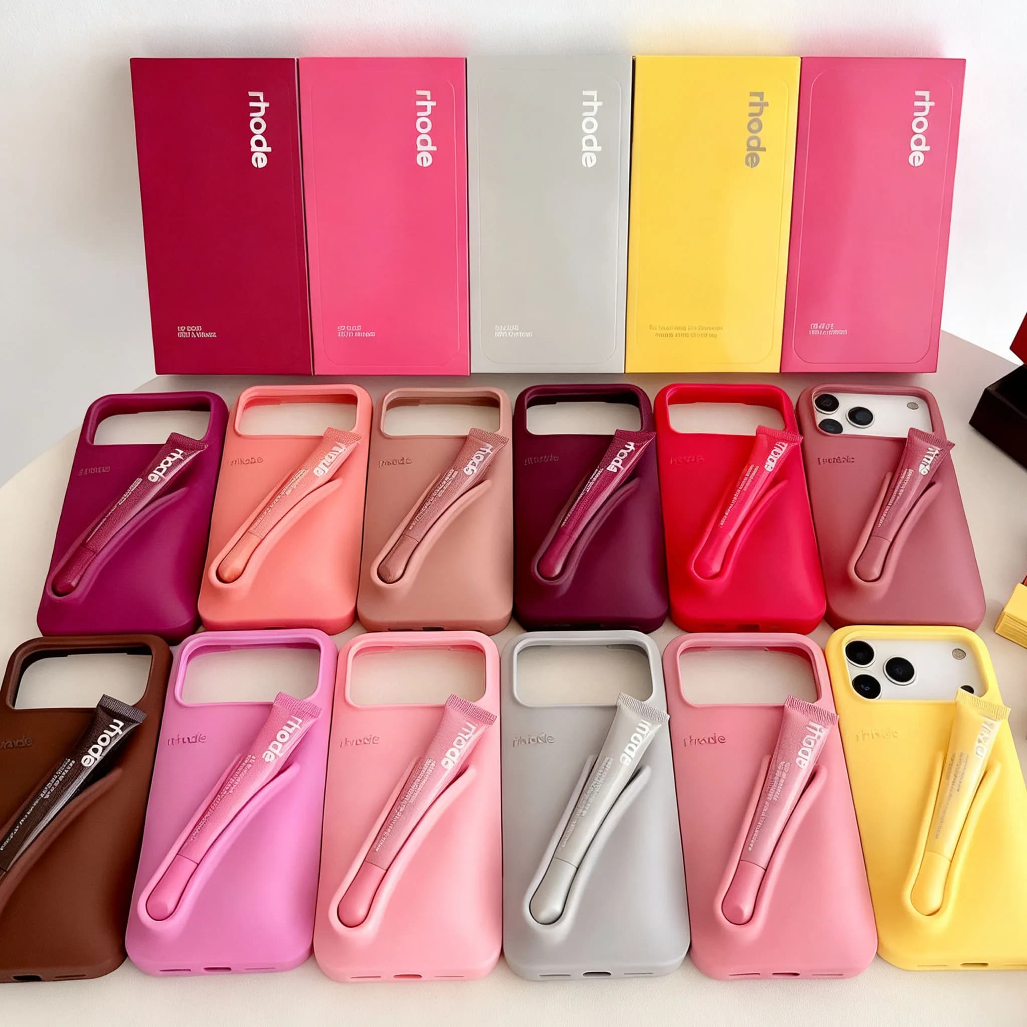 Hot Brand Lemontini Phone Case for IPhone 11 12 13 14 15 16 Pro Max Plus 17 Air Makeup Lip Gloss Silicone Cover with Lip Enamel