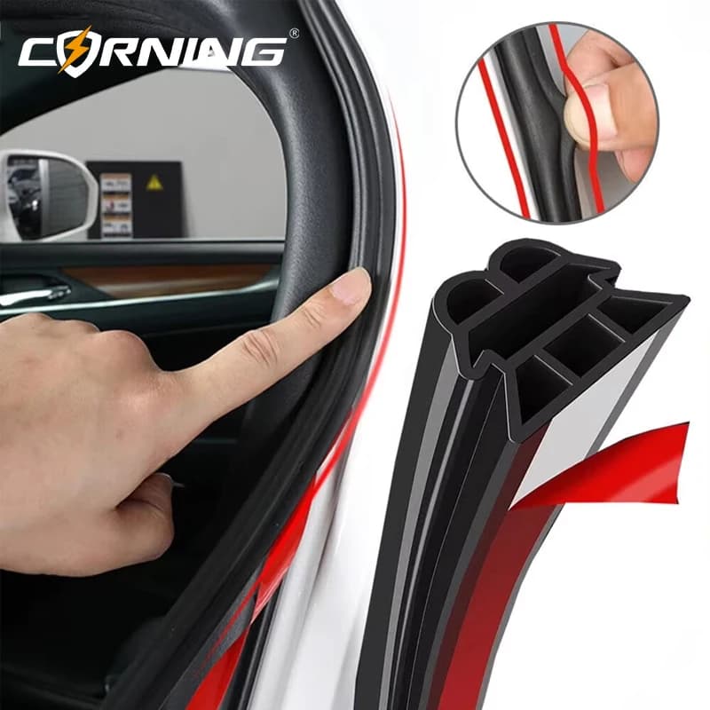 3-Layer Seal Strip Car Door Seal Strips Sound Insulation Weatherstrip Car Accessories 10M Rubber Strips Trunk Hood Sealant Strip