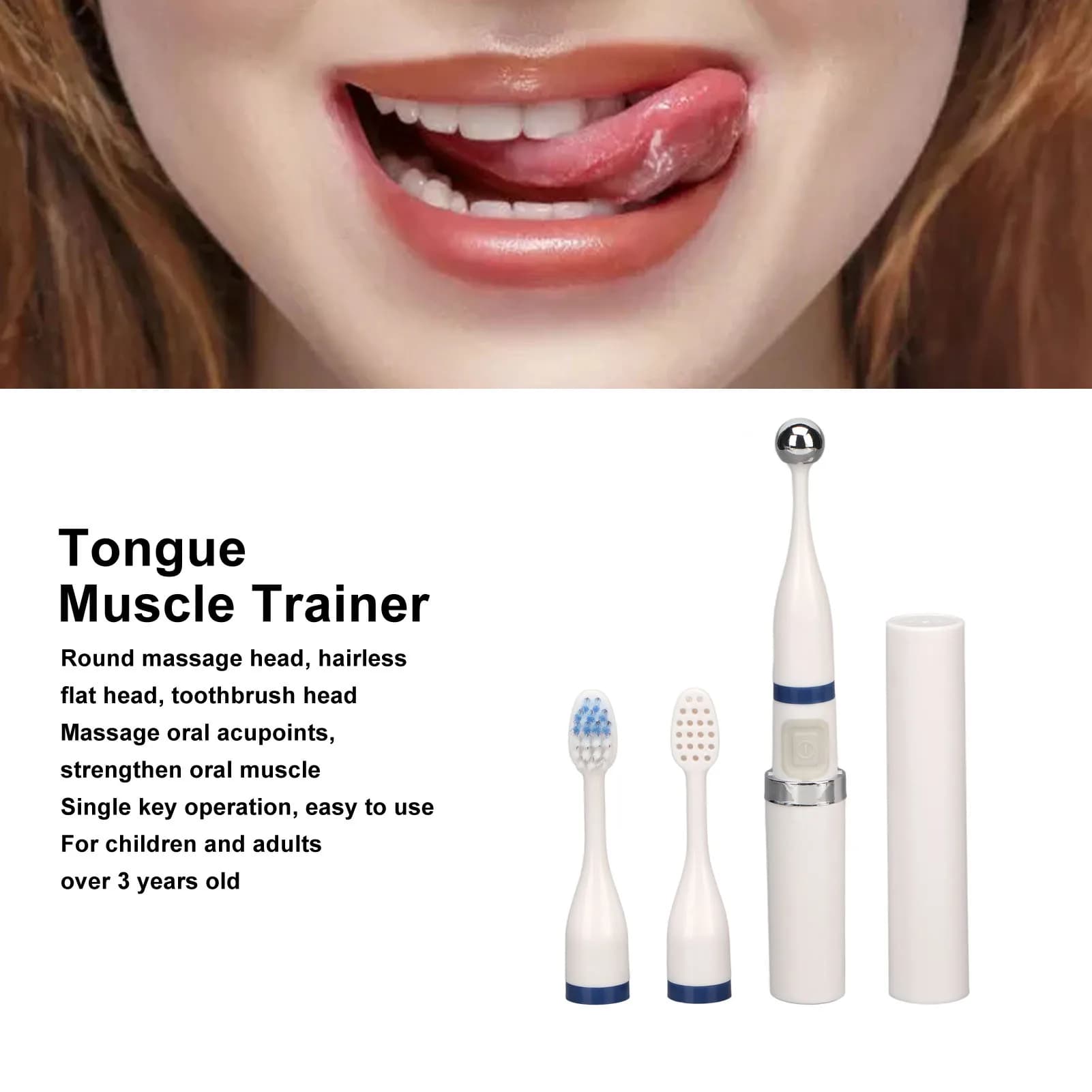 Electric Mouth Trainer Glossy Finish Tongue Muscle Massager per oltre 3 anni massaggio orale Set di strumenti per l'allenamento muscolare orale