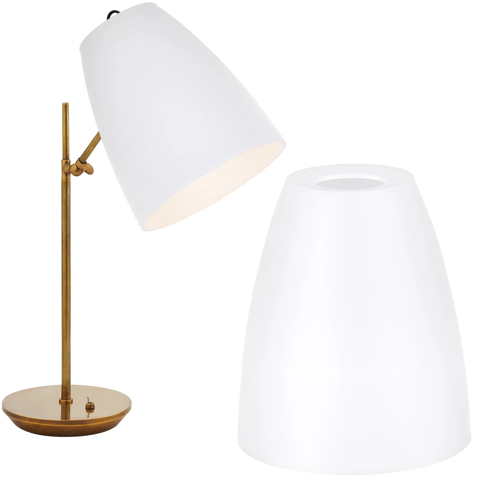 2 Pezzi Paralume in Plastica Bianco di Ricambio per Lampada da Tavolo, Copertura per Lampada Domestica