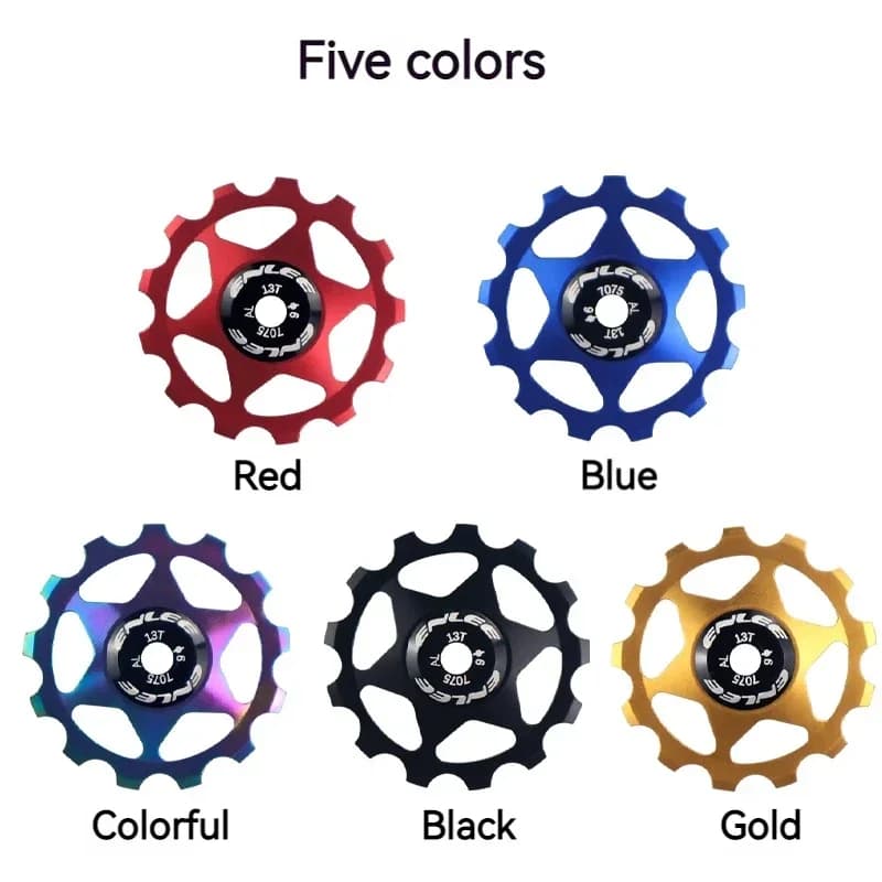 Five Colours Bike Aluminum Alloy Guide Wheel Pulley Rear Derailleur 11T 13T Guide MTB Ceramic Bearing Jockey Wheel For 4/5/6MM