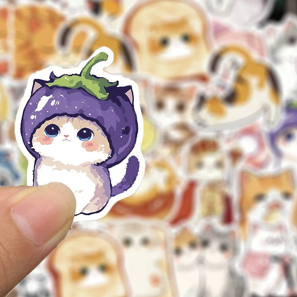10/30/50pcs Cute Funny Animal Cat Anime Graffiti Stickers Kawaii Cartoon Decals DIY Stationery Luggage Phone Sticker Decoration