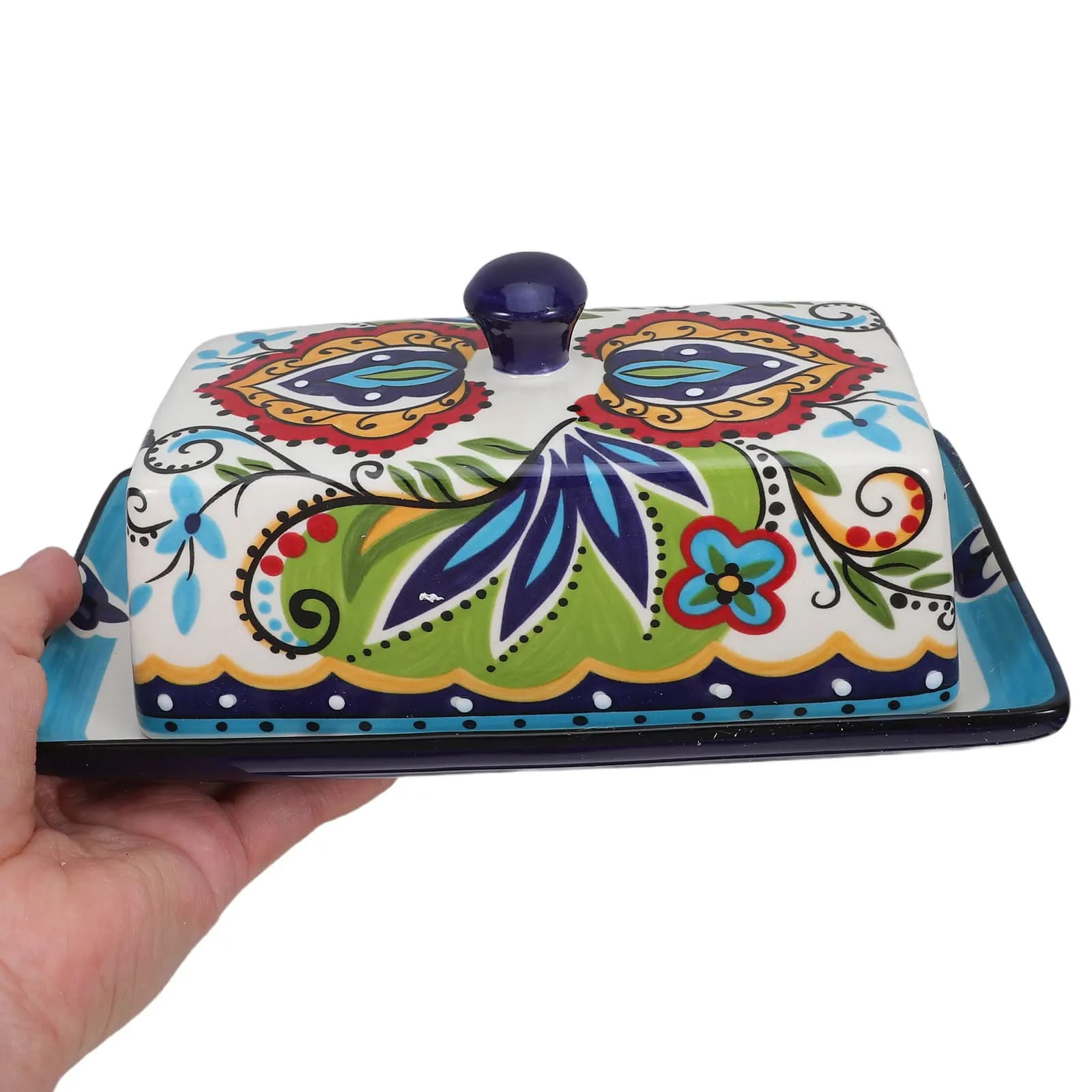 1pc Ceramic Butter Dish with Lid Household Tableware Storage Box for Cheese Food Container Butter Plate Flatware Kitchen Utensil