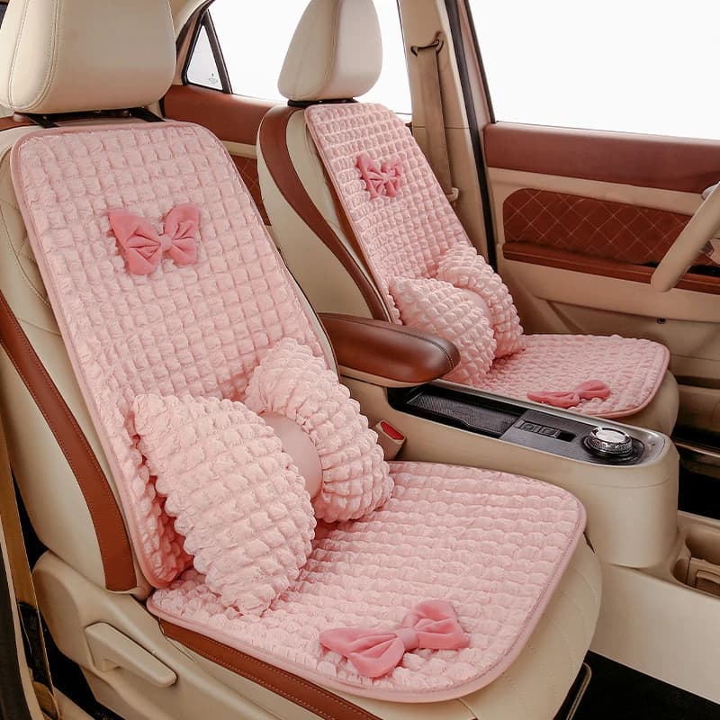 NEW cute universal woman car seat cover in breathable fabric Bowknot/pink protection interior car accessories cushion